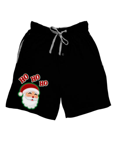Ho Ho Ho Santa Claus Face Faux Applique Adult Lounge Shorts - Red or Black by TooLoud-TooLoud-Black-Small-Davson Sales