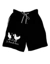 Three French Hens Text Adult Lounge Shorts-Lounge Shorts-TooLoud-Black-Small-Davson Sales