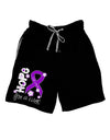 Hope for a Cure - Purple Ribbon Crohn’s Disease - Flowers Adult Lounge Shorts-Lounge Shorts-TooLoud-Black-Small-Davson Sales