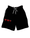 Couples Pixel Heart Life Bar - Left Adult Lounge Shorts - Red or Black by TooLoud-Lounge Shorts-TooLoud-Black-Small-Davson Sales