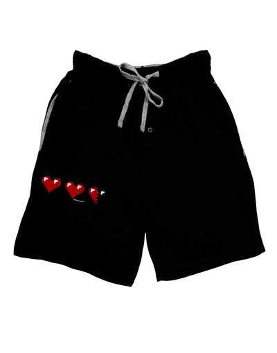 Couples Pixel Heart Life Bar - Left Adult Lounge Shorts - Red or Black by TooLoud-Lounge Shorts-TooLoud-Black-Small-Davson Sales