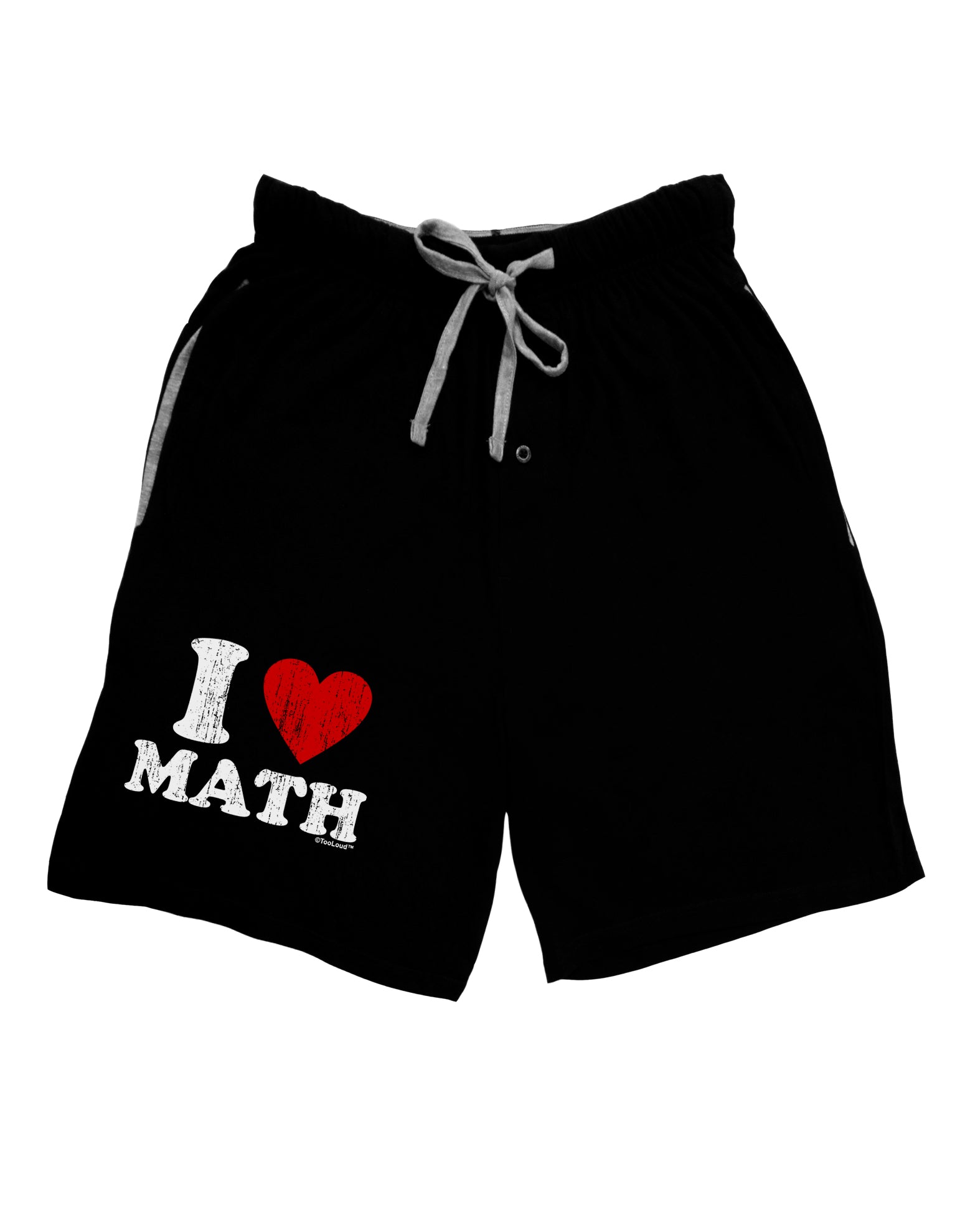 I Heart Math Distressed Adult Lounge Shorts by TooLoud-Wall Clock-TooLoud-Black-Small-Davson Sales