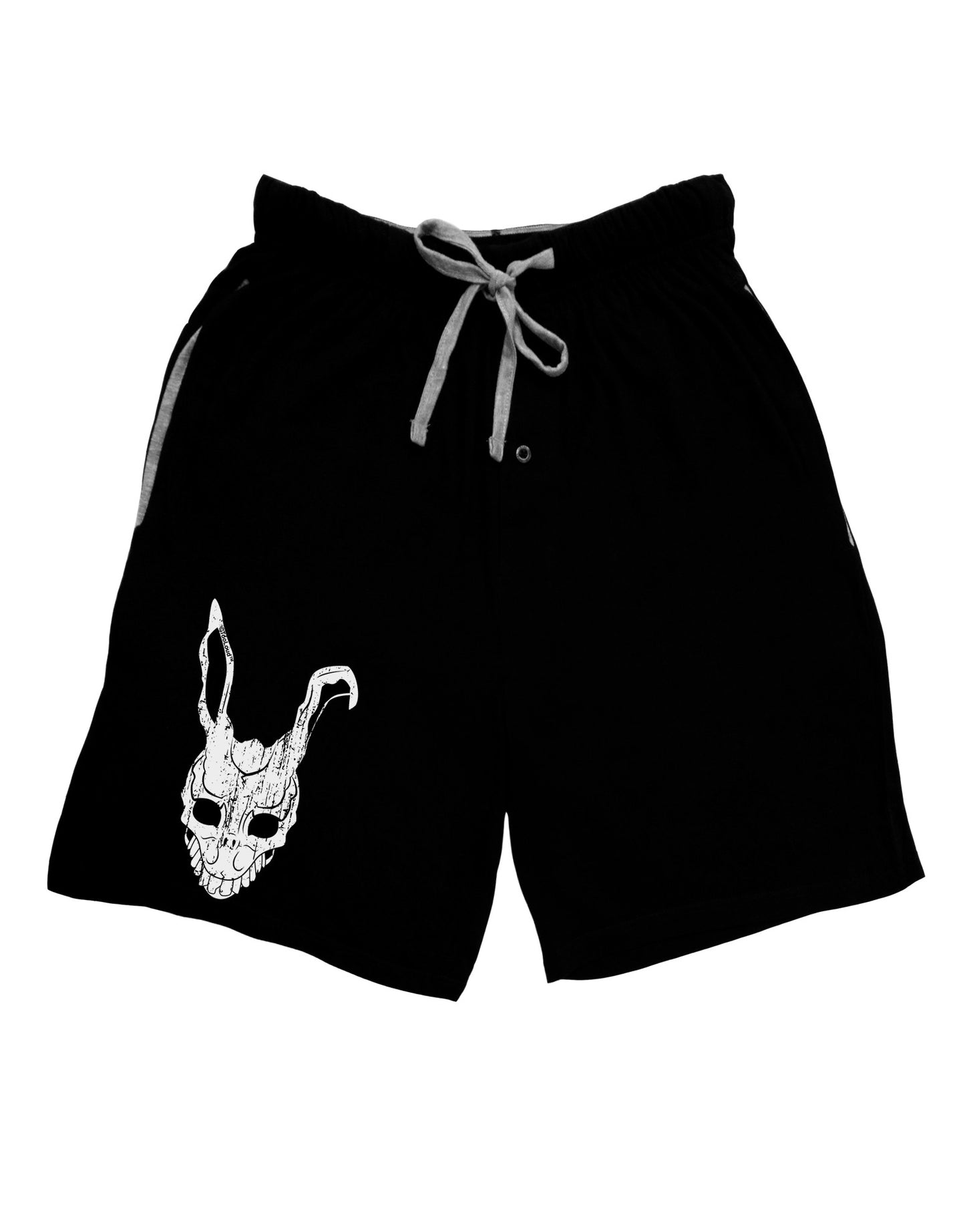 Scary Bunny Face White Distressed Adult Lounge Shorts-Lounge Shorts-TooLoud-Black-Small-Davson Sales