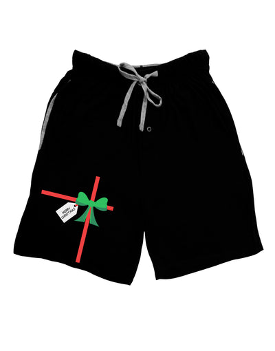 Merry Christmas Present Gift Adult Lounge Shorts - Red or Black-Lounge Shorts-TooLoud-Black-Small-Davson Sales