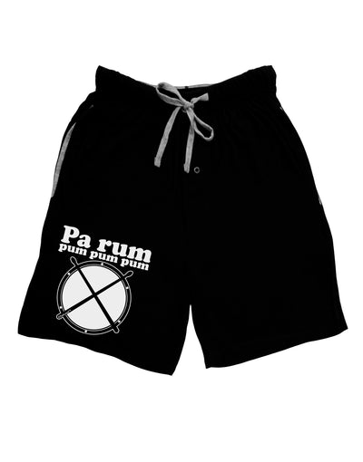 Pa Rum Pum Pum Pum BnW Adult Lounge Shorts-Lounge Shorts-TooLoud-Black-Small-Davson Sales