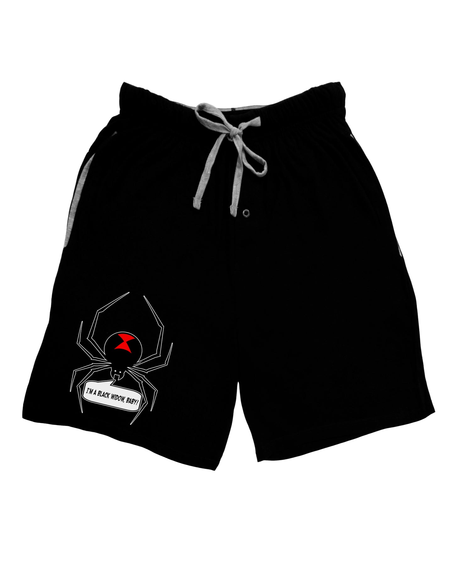 I'm A Black Widow Baby Adult Lounge Shorts - Red or Black-Lounge Shorts-TooLoud-Black-Small-Davson Sales