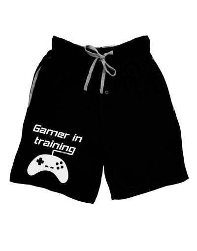 Gamer In Training BnW Adult Lounge Shorts-Lounge Shorts-TooLoud-Black-Small-Davson Sales