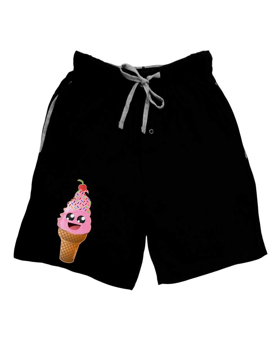 Cute Ice Cream Cone Adult Lounge Shorts-Lounge Shorts-TooLoud-Black-Small-Davson Sales