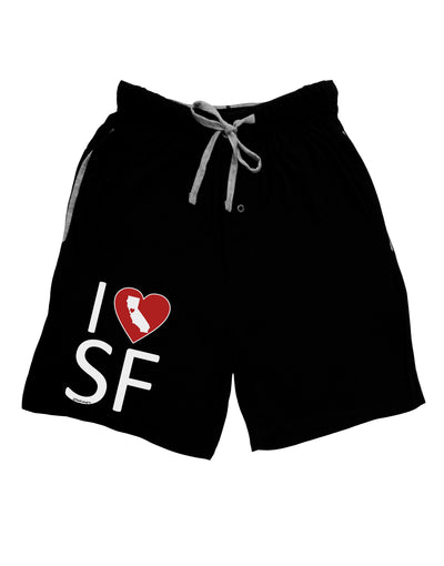 I Heart San Francisco Adult Lounge Shorts-Lounge Shorts-TooLoud-Black-Small-Davson Sales
