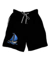 Blue Sailboat Adult Lounge Shorts-Lounge Shorts-TooLoud-Black-Small-Davson Sales