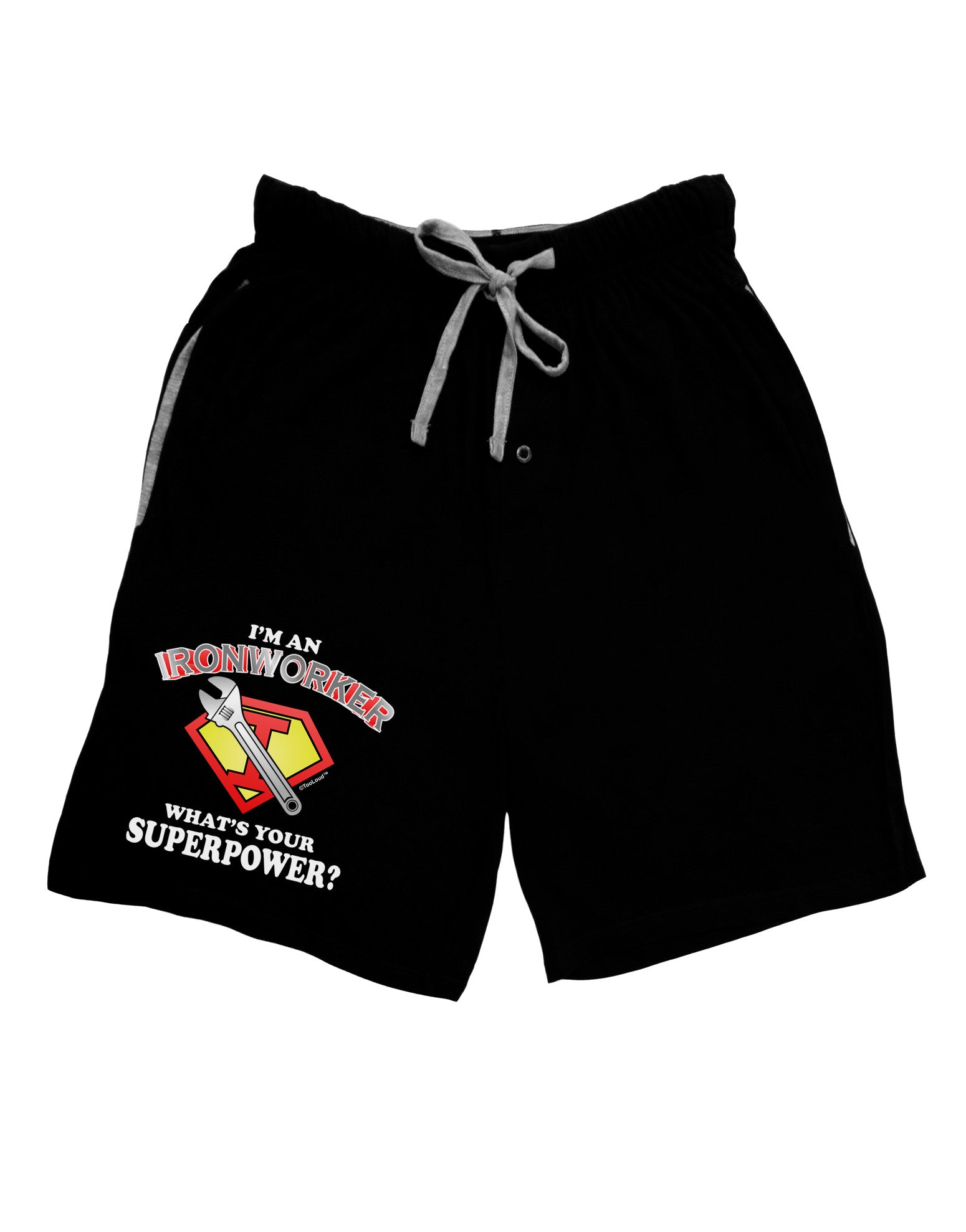 Ironworker - Superpower Adult Lounge Shorts-Lounge Shorts-TooLoud-Black-Small-Davson Sales