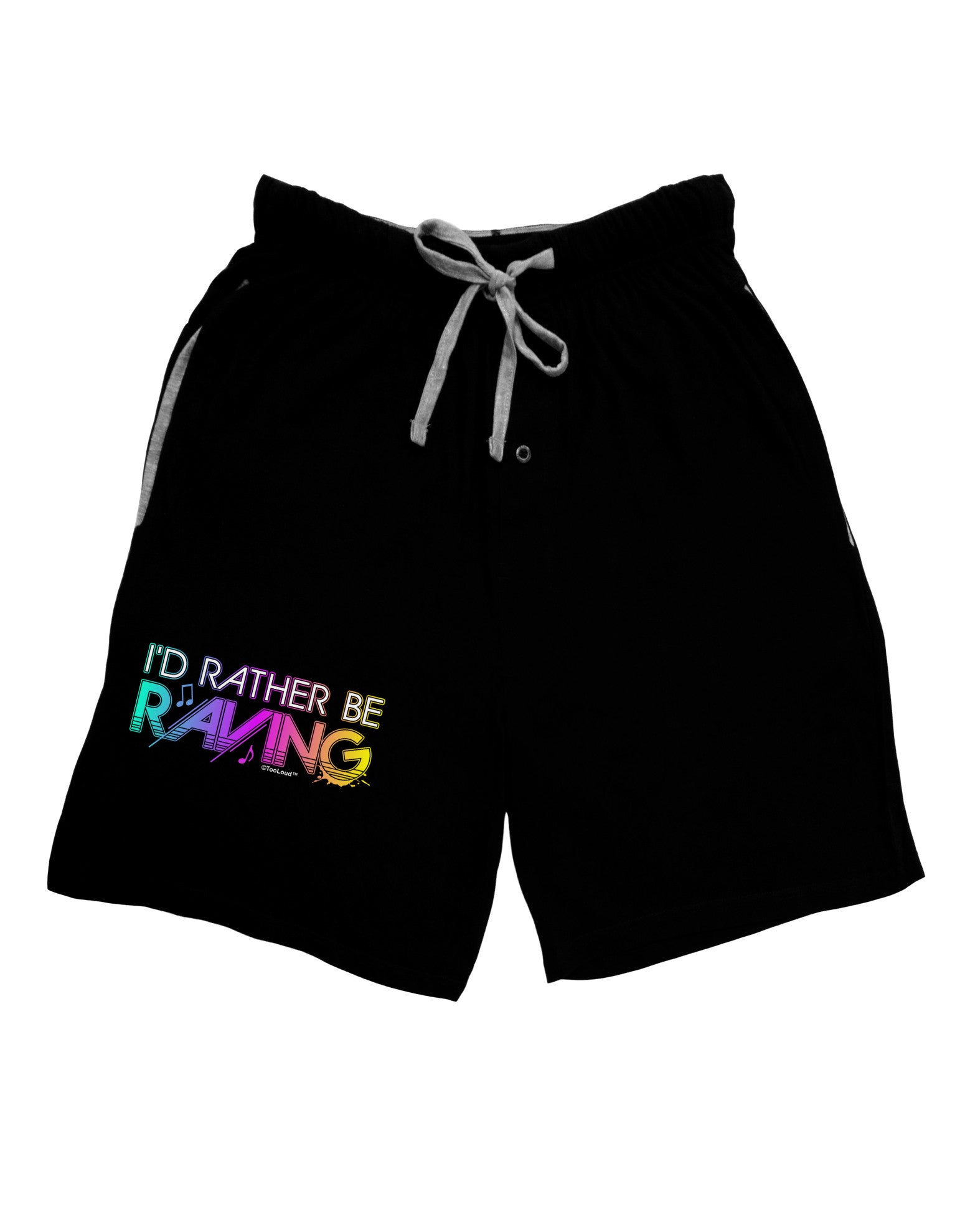I'd Rather Be Raving Adult Lounge Shorts-Lounge Shorts-TooLoud-Black-Small-Davson Sales