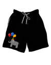 Cute Elephant with Balloons Adult Lounge Shorts - Black- 2XL-Lounge Shorts-TooLoud-Davson Sales