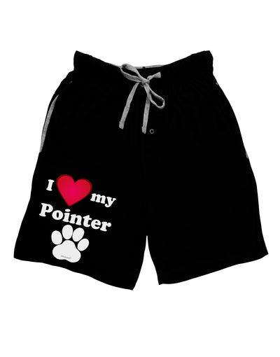 I Heart My Pointer Adult Lounge Shorts by TooLoud-Lounge Shorts-TooLoud-Black-Small-Davson Sales