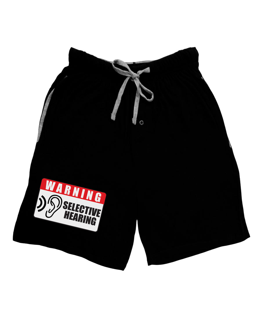 Warning Selective Hearing Funny Adult Lounge Shorts by TooLoud-Lounge Shorts-TooLoud-Red-Small-Davson Sales