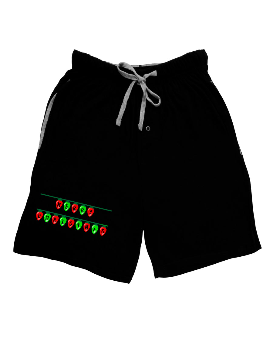 Merry Christmas Lights Red and Green Adult Lounge Shorts - Red or Black-Lounge Shorts-TooLoud-Red-Small-Davson Sales