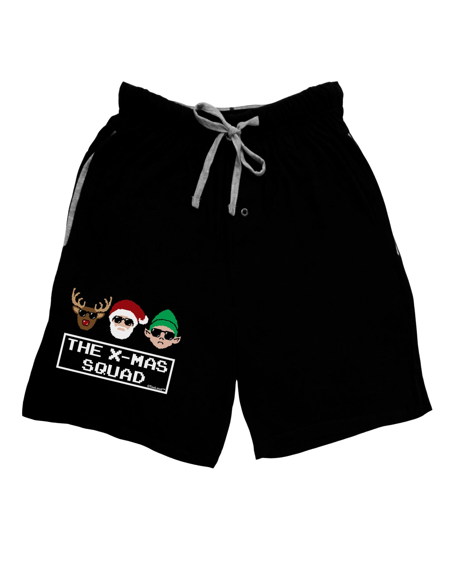 The X-mas Squad Text Adult Lounge Shorts-Lounge Shorts-TooLoud-Black-Small-Davson Sales