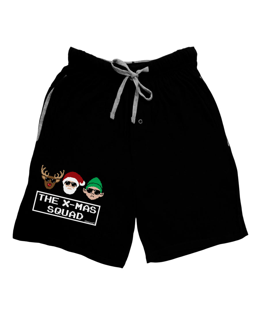 The X-mas Squad Text Adult Lounge Shorts-Lounge Shorts-TooLoud-Black-Small-Davson Sales