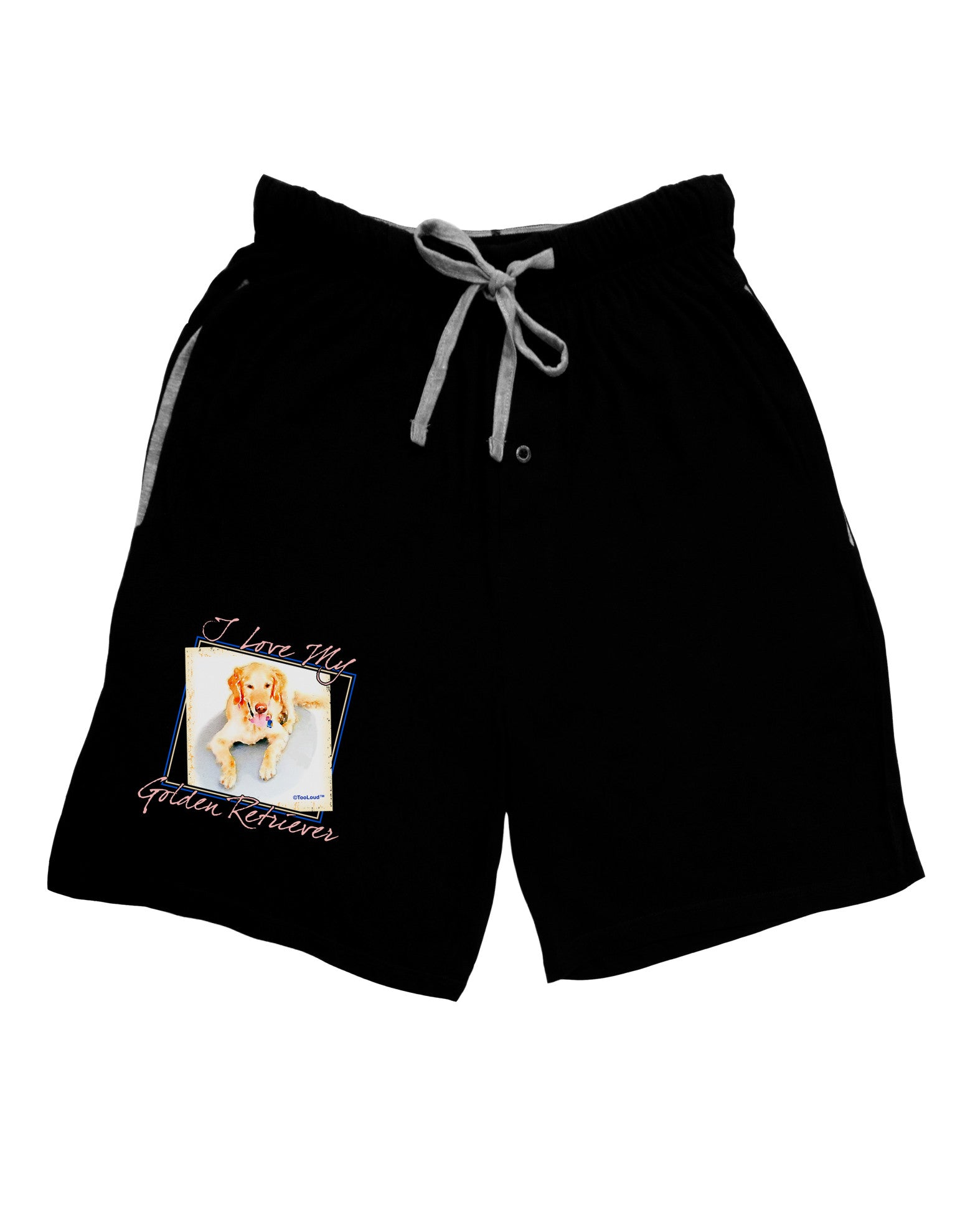 I Love My Golden Retriever Relaxed Adult Lounge Shorts-Lounge Shorts-TooLoud-Black-Small-Davson Sales