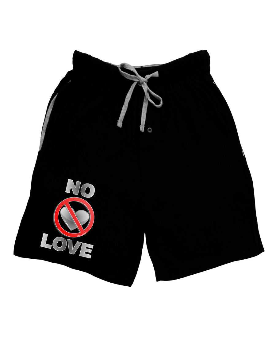 No Love Symbol with Text Adult Lounge Shorts-Lounge Shorts-TooLoud-Black-Small-Davson Sales