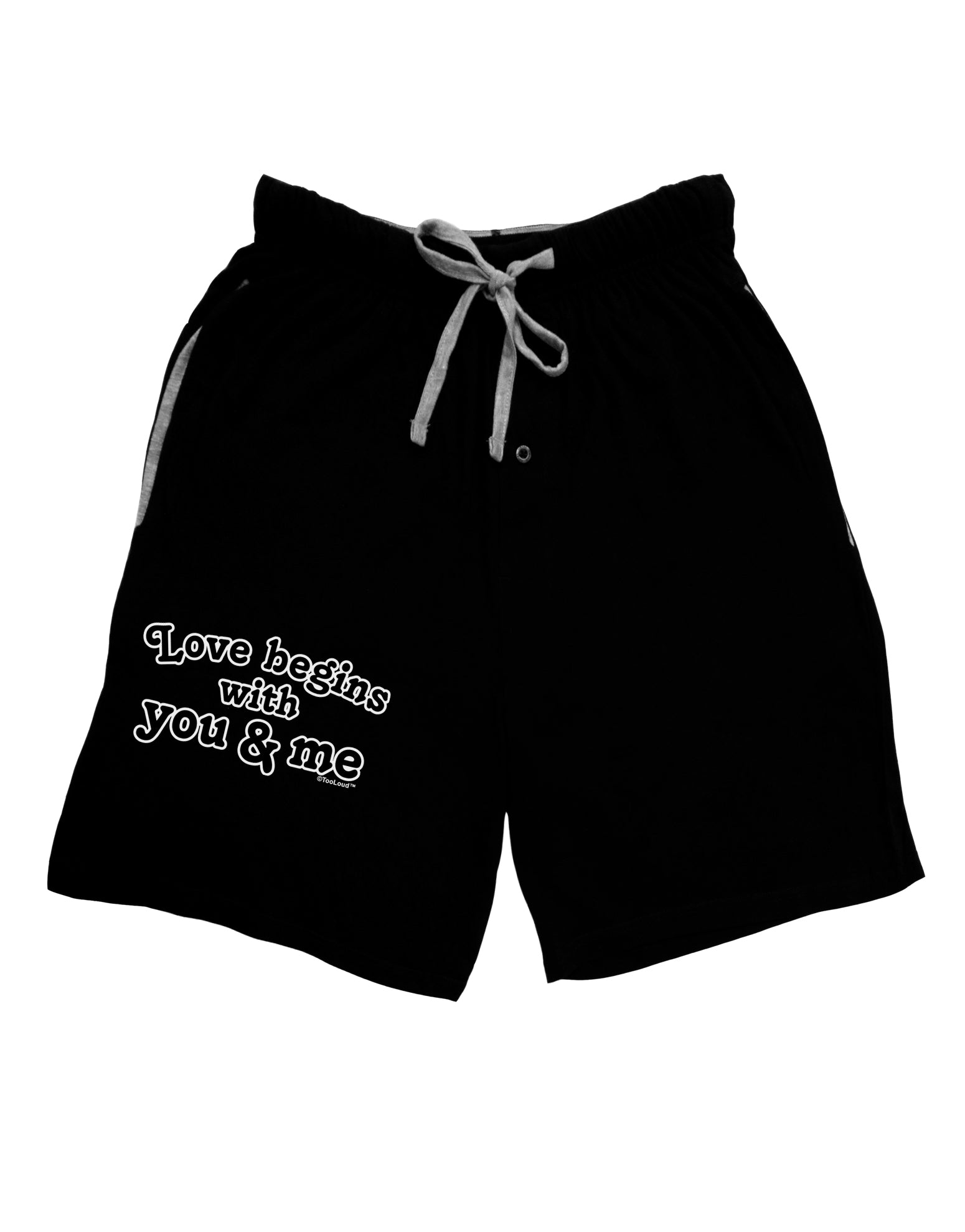 Love Begins With You and Me Adult Lounge Shorts by TooLoud-Lounge Shorts-TooLoud-Black-Small-Davson Sales