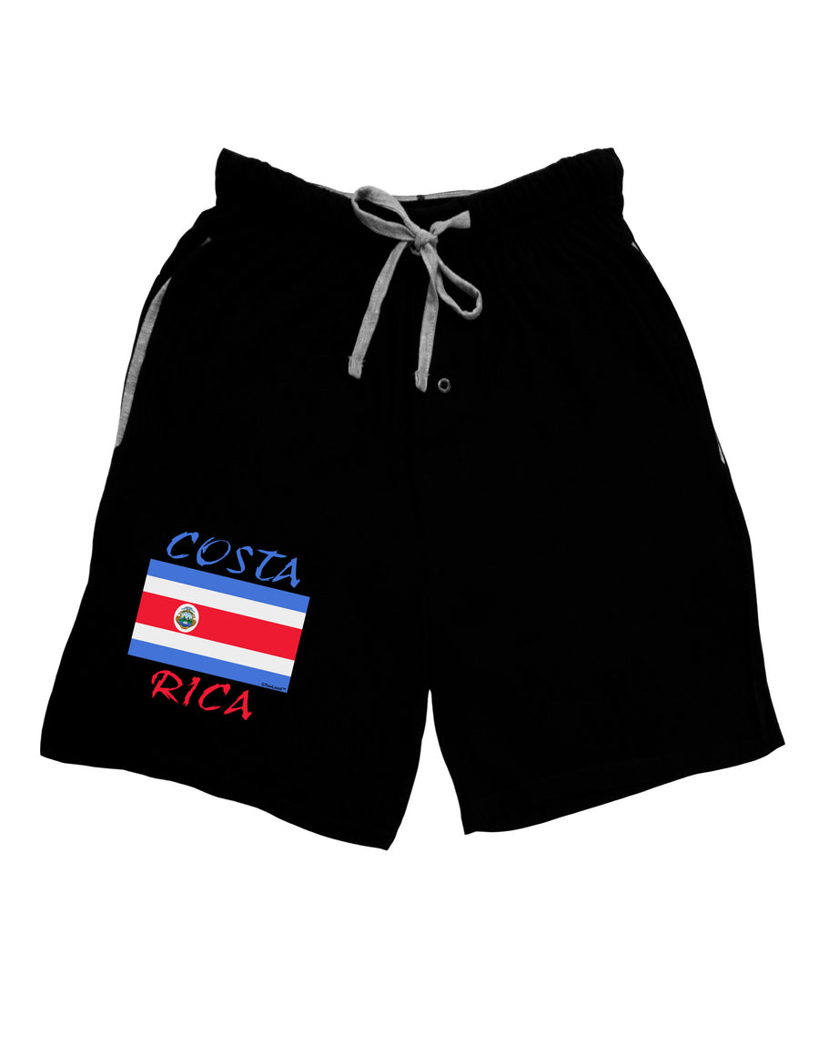 Costa Rica Flag Adult Lounge Shorts-Lounge Shorts-TooLoud-Black-Small-Davson Sales