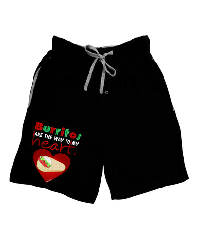 Burritos Are the Way To My Heart Adult Lounge Shorts-Lounge Shorts-TooLoud-Black-Small-Davson Sales