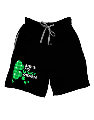 She's My Lucky Charm - Right Adult Lounge Shorts-Lounge Shorts-TooLoud-Black-Small-Davson Sales