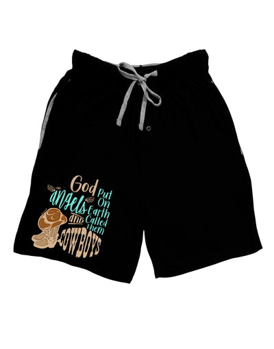 God put Angels on Earth and called them Cowboys Dark Adult Lounge Shorts-Lounge Shorts-TooLoud-Black-Small-Davson Sales