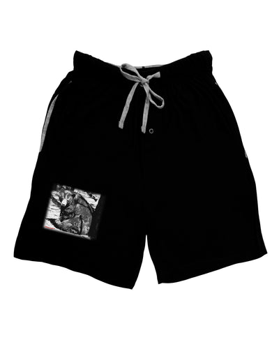 Creepy Black Bear Adult Lounge Shorts-Lounge Shorts-TooLoud-Black-Small-Davson Sales