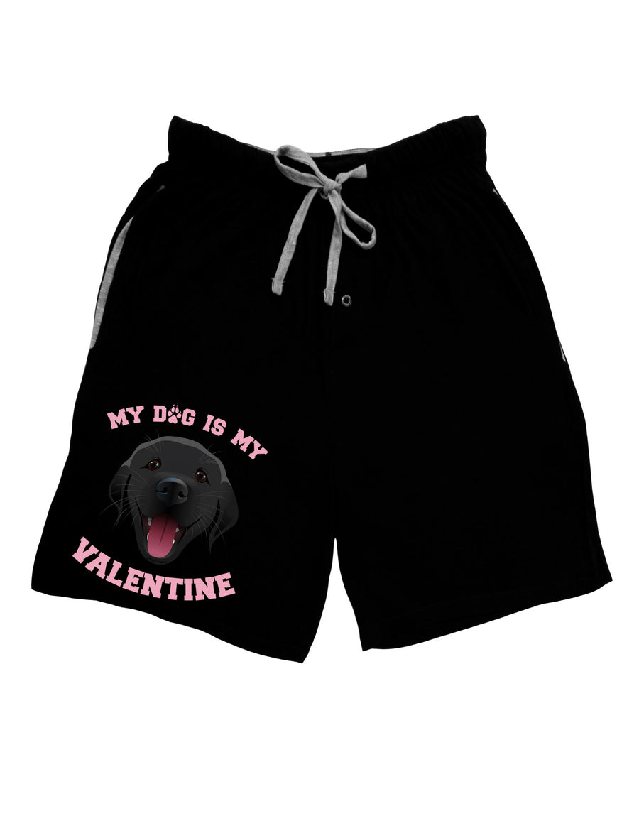 My Dog is my Valentine Black Adult Lounge Shorts-Lounge Shorts-TooLoud-Red-Small-Davson Sales