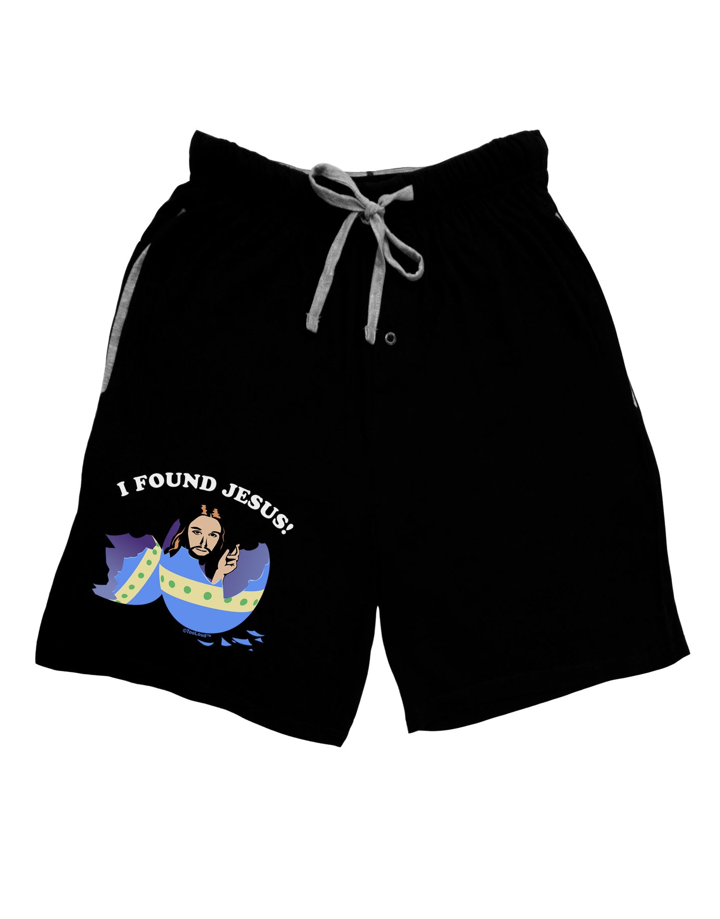 I Found Jesus - Easter Egg Adult Lounge Shorts-Lounge Shorts-TooLoud-Black-Small-Davson Sales