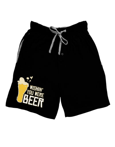 Wishin you were Beer Dark Adult Lounge Shorts-Lounge Shorts-TooLoud-Black-Small-Davson Sales