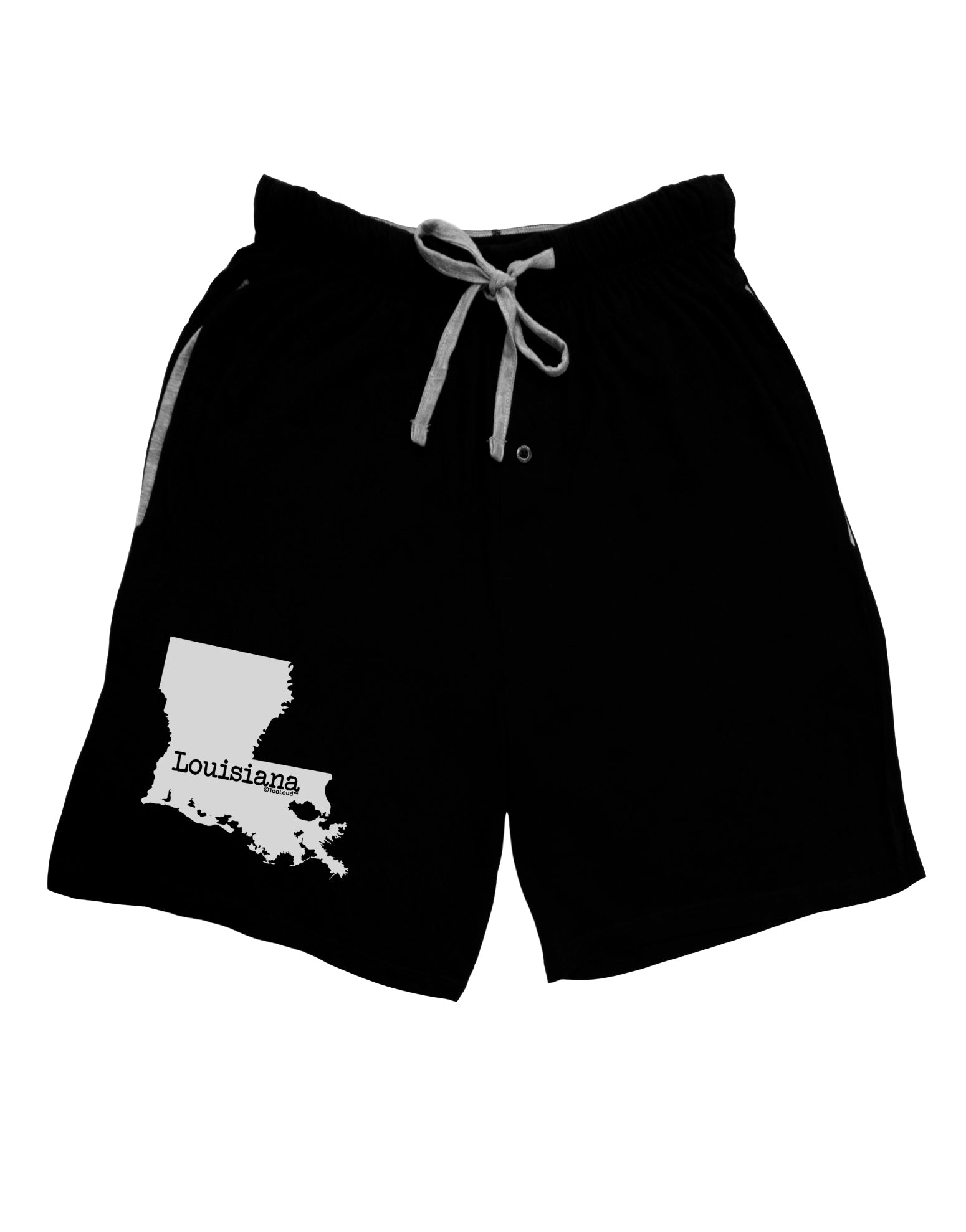 Louisiana - United States Shape Adult Lounge Shorts - Red or Black by TooLoud-Lounge Shorts-TooLoud-Black-Small-Davson Sales