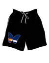 Grunge Colorado Butterfly Flag Dark Adult Lounge Shorts-Lounge Shorts-TooLoud-Black-Small-Davson Sales