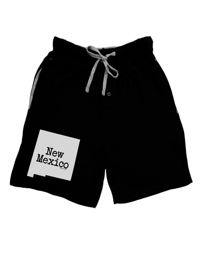 New Mexico - United States Shape Adult Lounge Shorts - Red or Black by TooLoud-Lounge Shorts-TooLoud-Black-Small-Davson Sales