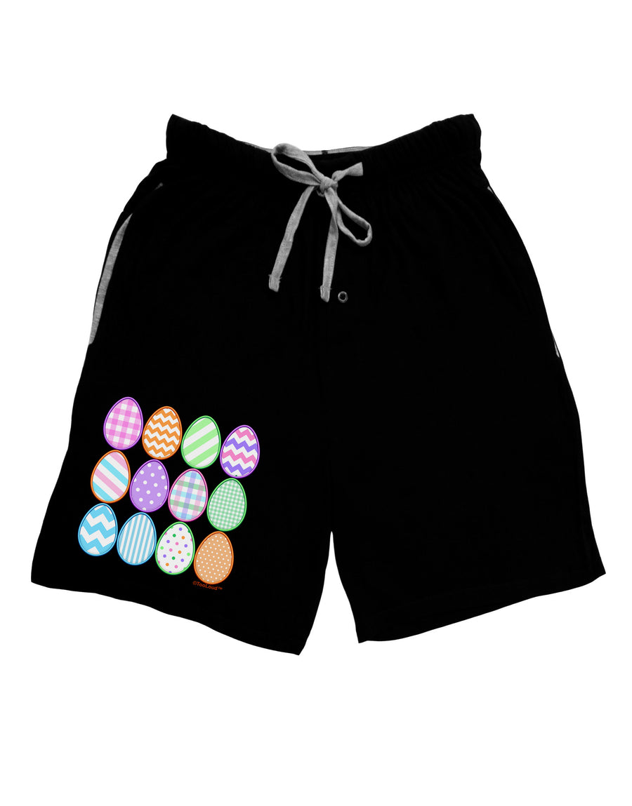 Cute Faux Applique Easter Eggs Adult Lounge Shorts-Lounge Shorts-TooLoud-Red-Small-Davson Sales