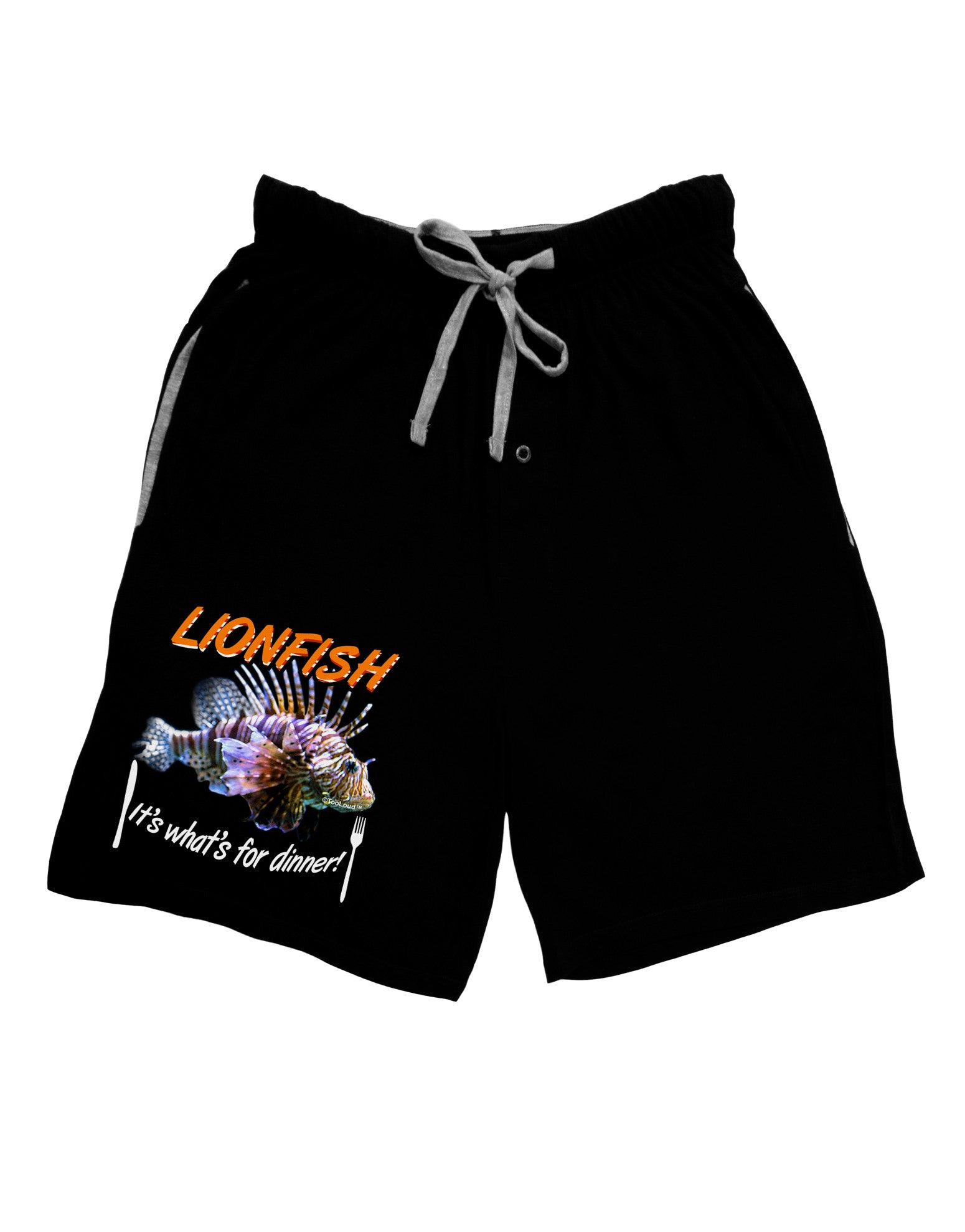 Lionfish - It's What's For Dinner Adult Lounge Shorts-Lounge Shorts-TooLoud-Black-Small-Davson Sales