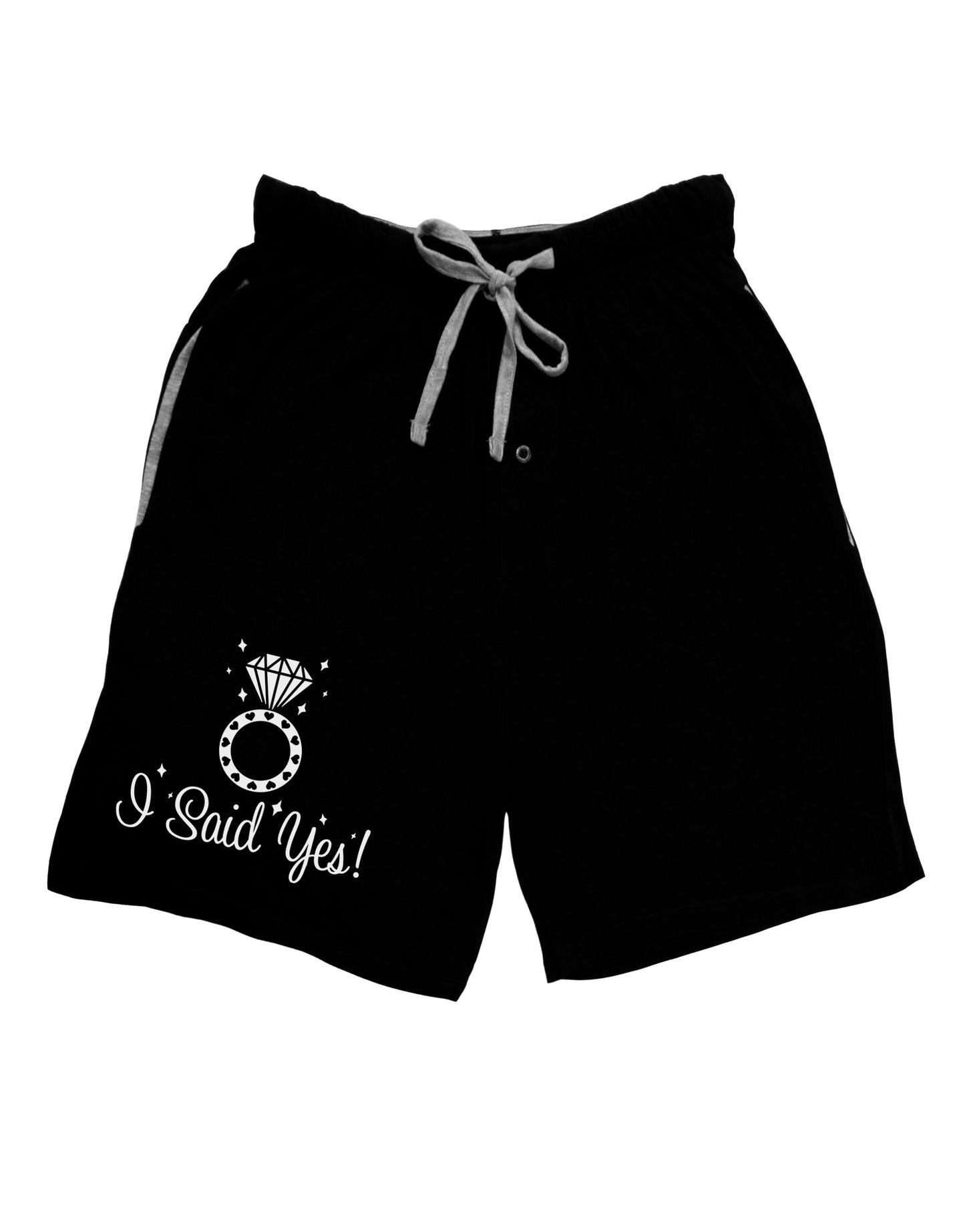 I Said Yes - Diamond Ring Adult Lounge Shorts-Lounge Shorts-TooLoud-Black-Small-Davson Sales