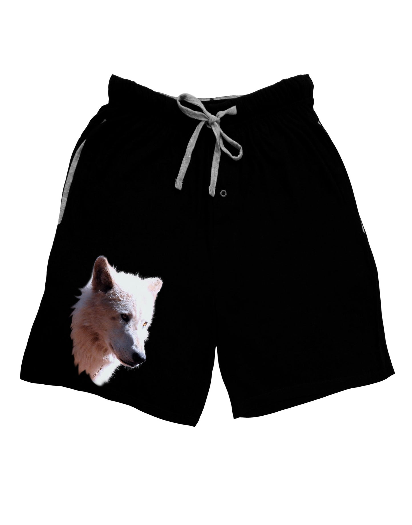 Magnificent White Wolf Head Adult Lounge Shorts-Lounge Shorts-TooLoud-Black-Small-Davson Sales