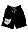 Ohio - United States Shape Adult Lounge Shorts - Red or Black by TooLoud-Lounge Shorts-TooLoud-Black-Small-Davson Sales