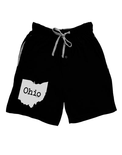 Ohio - United States Shape Adult Lounge Shorts - Red or Black by TooLoud-Lounge Shorts-TooLoud-Black-Small-Davson Sales