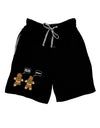 Funny Gingerbread Conversation Christmas Adult Lounge Shorts - Red or Black-Lounge Shorts-TooLoud-Black-Small-Davson Sales