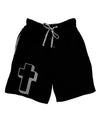 Simple Cross Design Glitter - Silver Adult Lounge Shorts - Red or Black by TooLoud-Lounge Shorts-TooLoud-Black-Small-Davson Sales