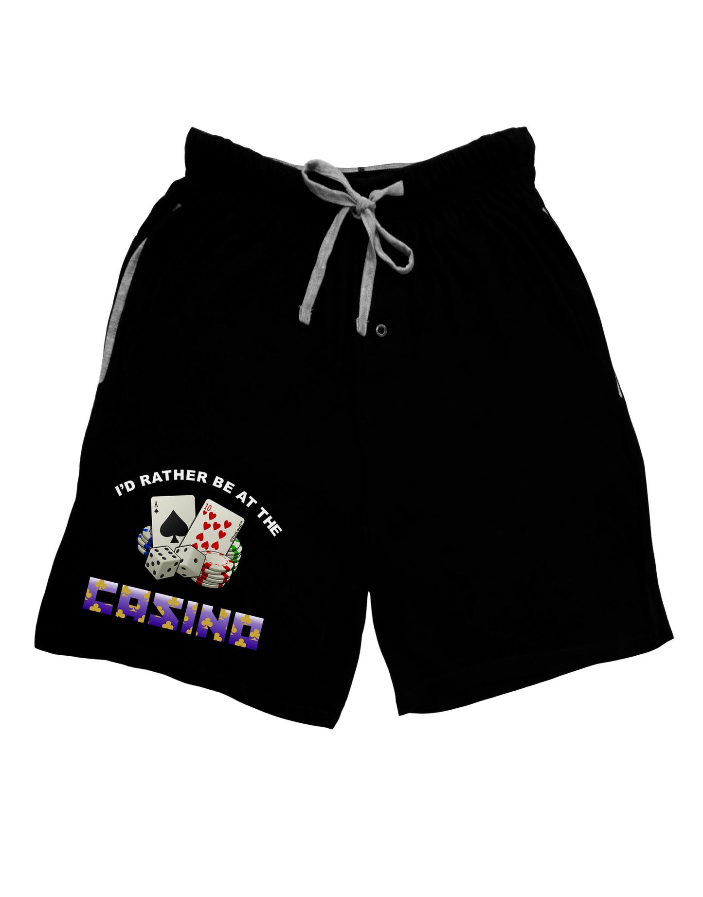I'd Rather Be At The Casino Funny Adult Lounge Shorts by TooLoud-Lounge Shorts-TooLoud-Black-Small-Davson Sales