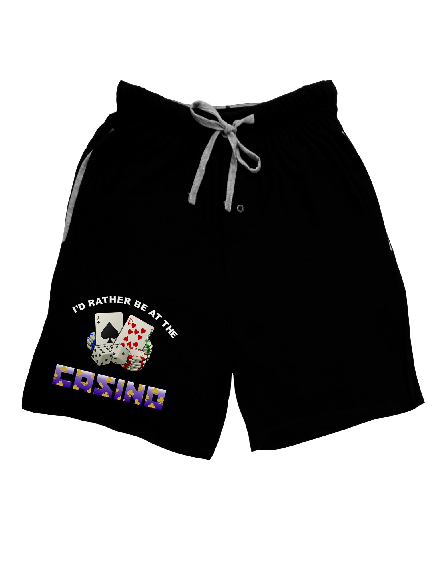 I'd Rather Be At The Casino Funny Adult Lounge Shorts by TooLoud-Lounge Shorts-TooLoud-Black-Small-Davson Sales