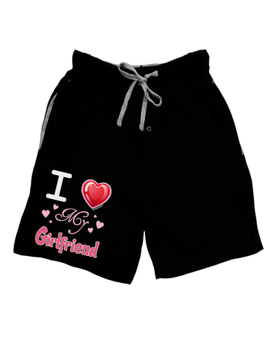 I Love Heart My Girlfriend Adult Lounge Shorts - Red or Black-Lounge Shorts-TooLoud-Black-Small-Davson Sales