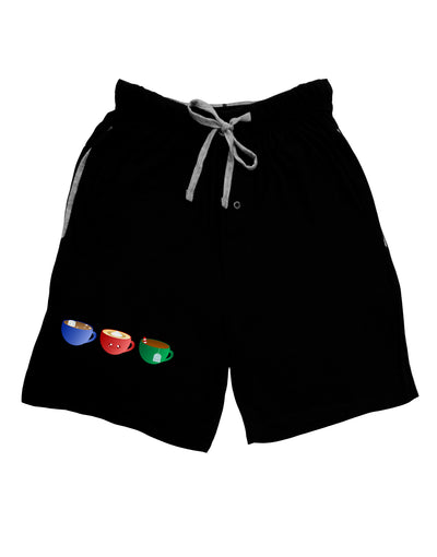 Cute Holiday Drink Set - Christmas Adult Lounge Shorts - Red or Black-Lounge Shorts-TooLoud-Black-Small-Davson Sales