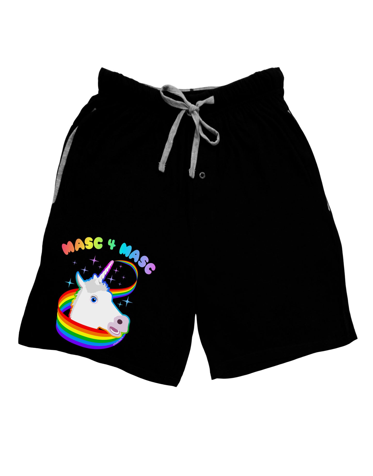 Masc 4 Masc Pranciful Unicorn Adult Lounge Shorts-Lounge Shorts-TooLoud-Black-Small-Davson Sales