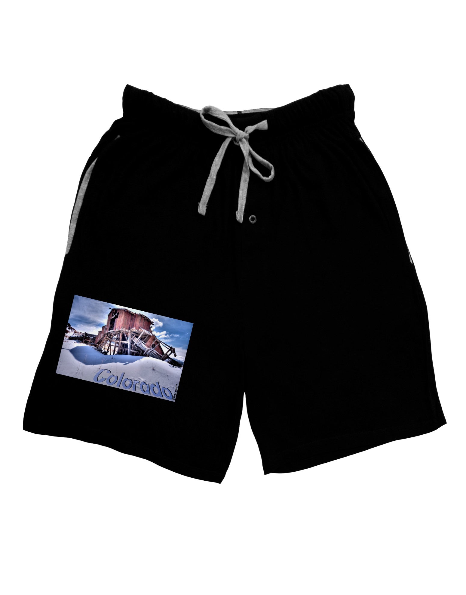 Victor Mines Colorado Text Adult Lounge Shorts-Lounge Shorts-TooLoud-Black-Small-Davson Sales